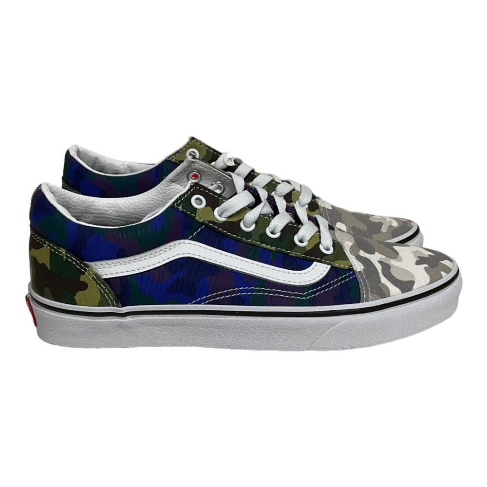VANS Big Kid Old Skool Camocollage White Sneaker Shoe Size 4.5-6.5 NEW